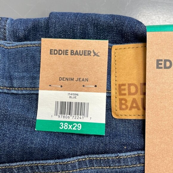 NEW Eddie Bauer Men's 38x29 Straight Fit Denim Jeans Blue Cotton Blend Stretch - Picture 6 of 6